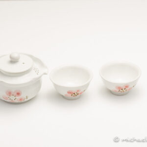 2 Cup Korean Gaiwan Set -pink flower design