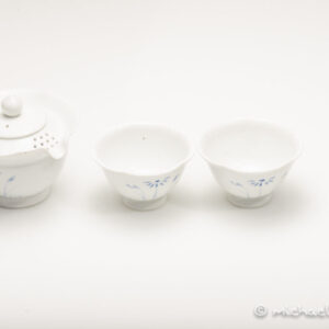2 Cup Korean Gaiwan Set -blue flower design
